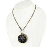 Custom Brass Compass Necklace, Antique Finish